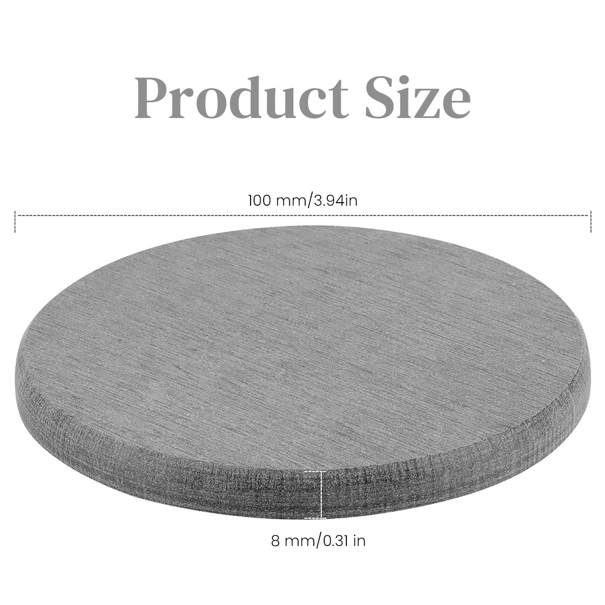 HASTHIP 6Pcs Cup Coasters 3.9 Inches Round Grey Cup Coasters Quick Dry Water Absorbent Diatomaceous Earth Coasters Kitchen Cup Coasters