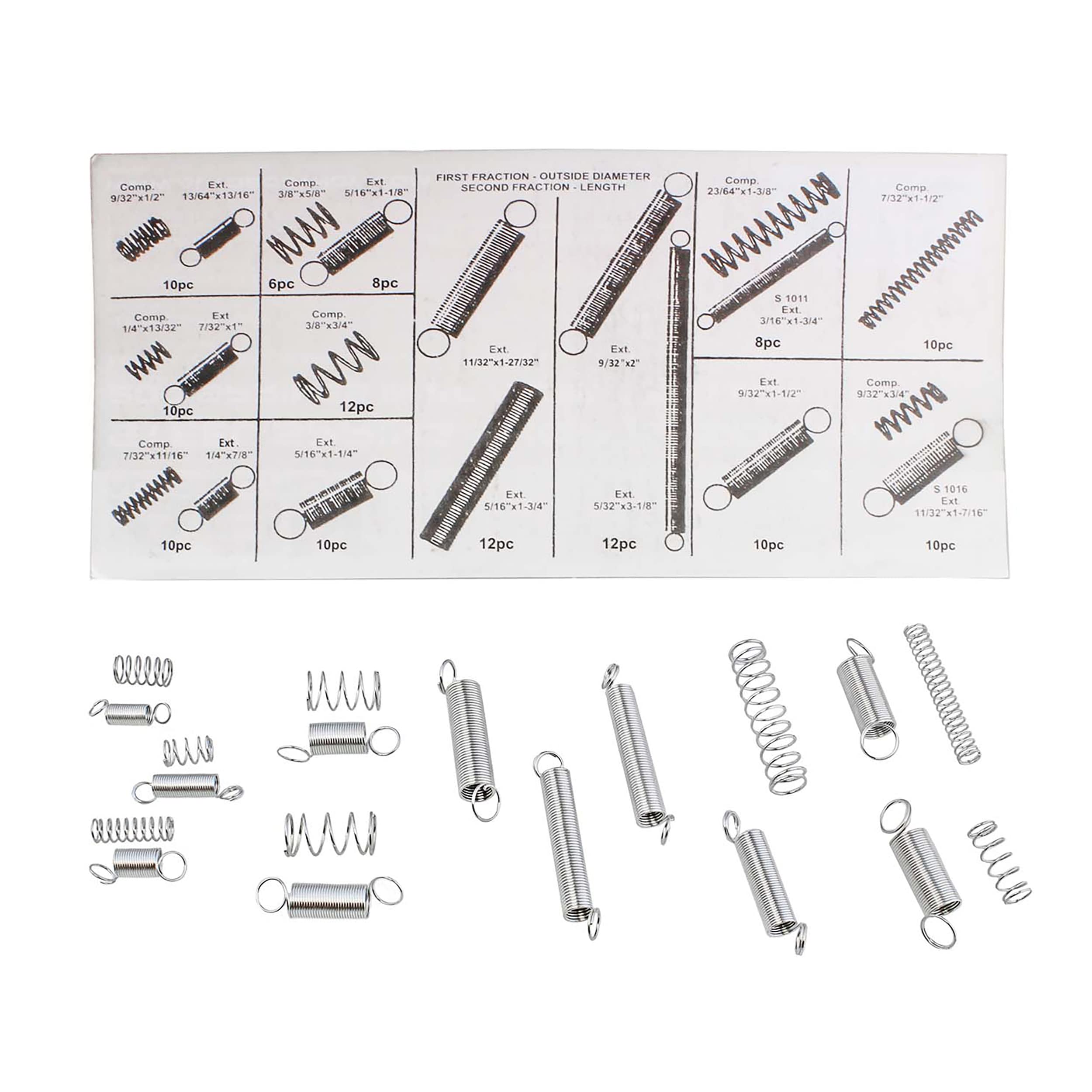 ZIBUYU Springs Extension of Zinc Plated Compression Tension Springs for Projects Repair Tool Assortment Kit for 3D Printer, Machine DIY or Home Repairs, Silver - 200 Pcs
