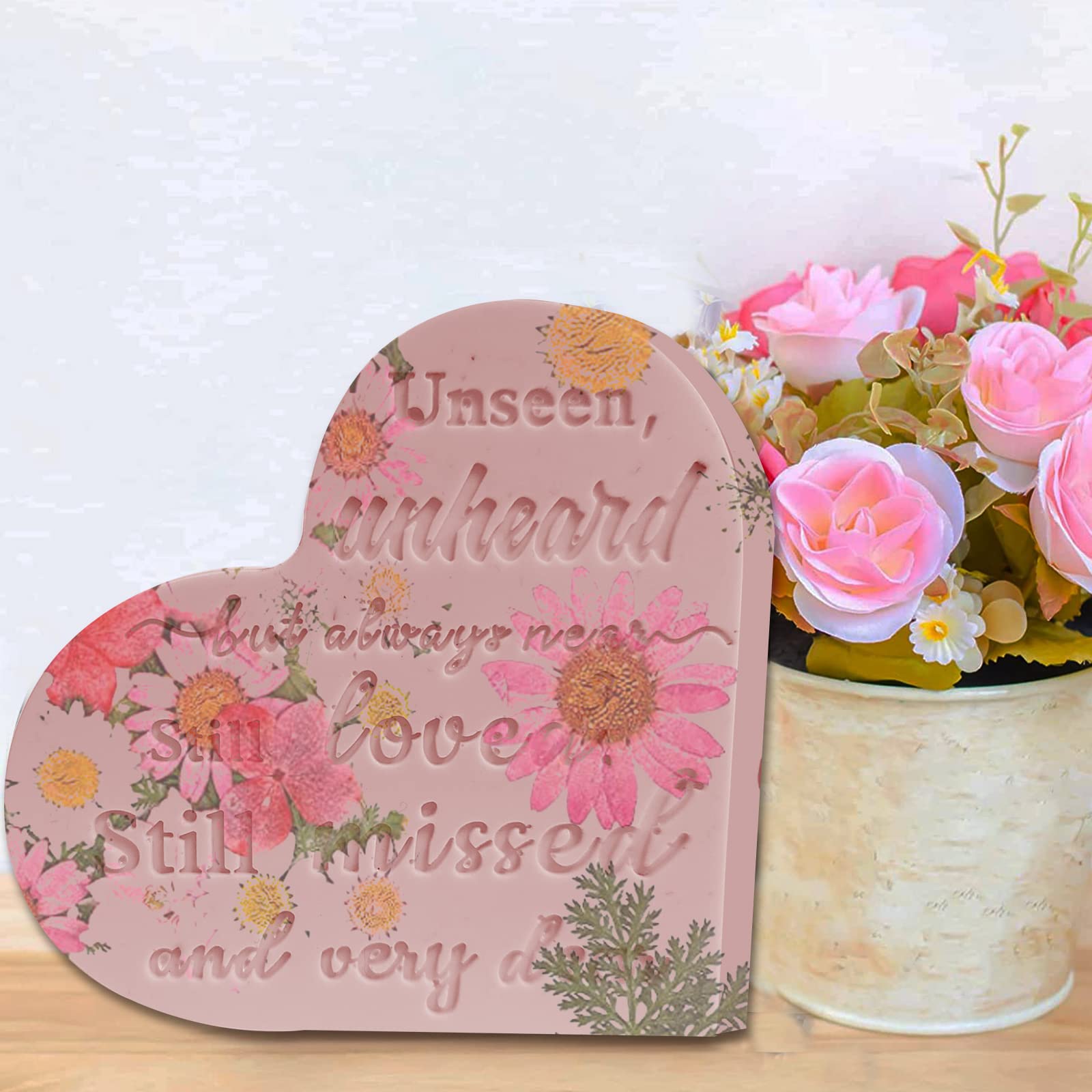 HASTHIP Heart Sign Resin Mold, Heart Memorial Mold for Resin Epoxy Casting DIY Craft Home Condolence Grief Decoration Flower Preservation Table Decorations
