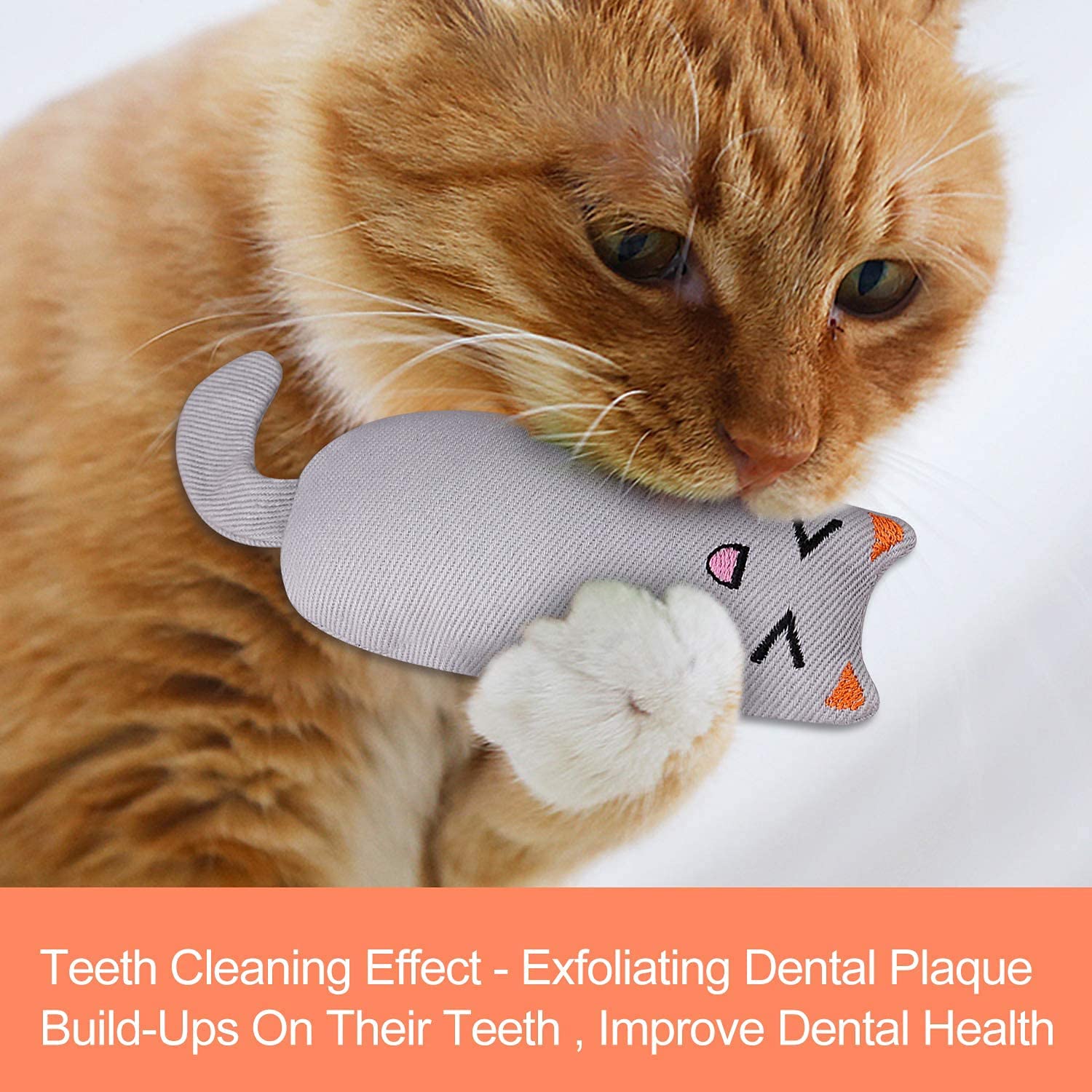 Qpets 3 Pcs Cute Catnip Cat Toys Pure Cotton Cat Playing Toys Teeth Cleaning Toys Rat Toy for Cat Kitten Toys Cat Toys for Kittens