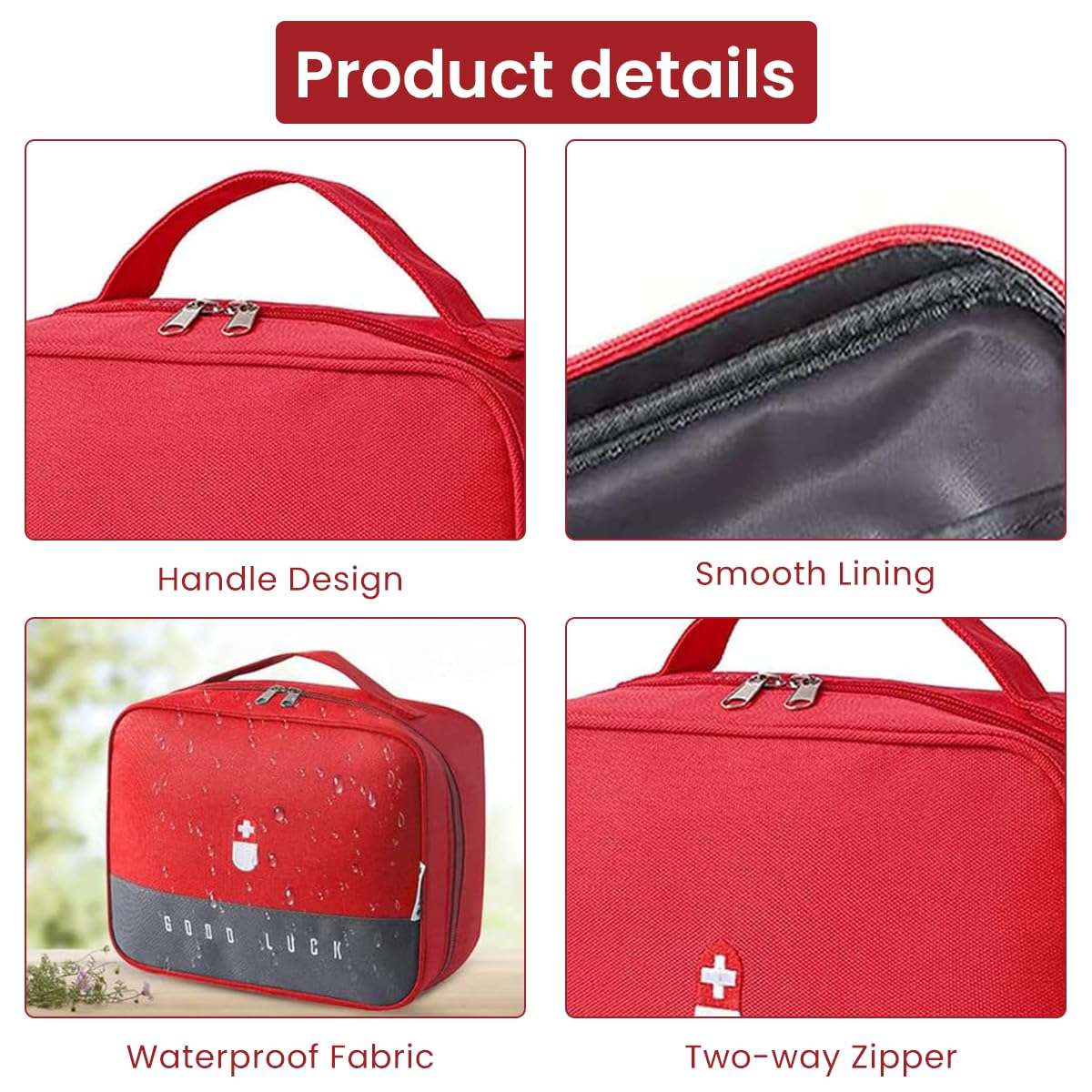PALAY 2 Pack Medicine Bag, Empty Travel Organizer First Aid Bag Home Emergency Medicine Pouch Portable Travel Pharmacy Bag Organizer Bag for Storing First Aid Kit Items & Medicine