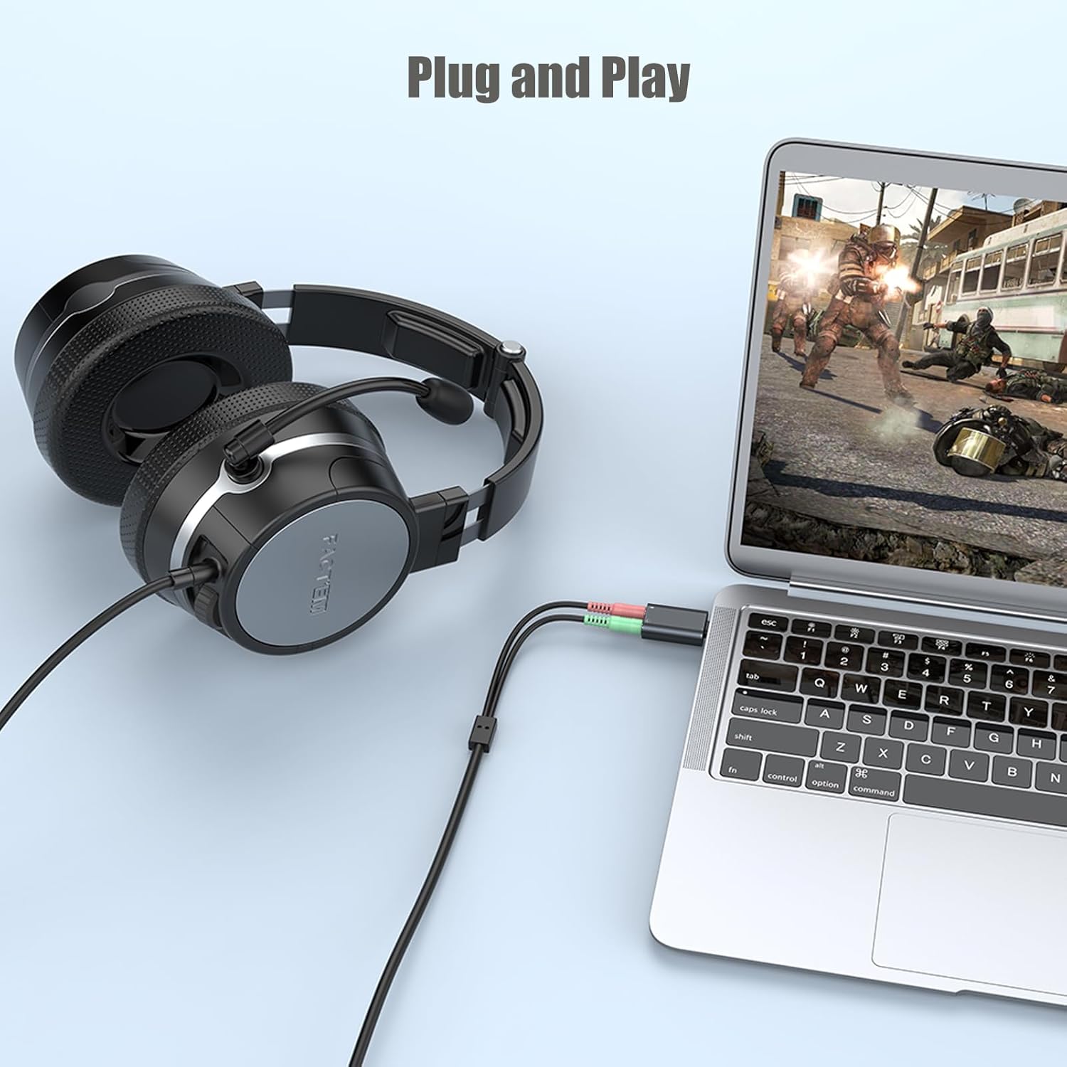 Verilux® USB C Sound Card to 3.5mm Jack Audio Adapter Type Aux External Stereo Headphone for PS4 PS5 Mac Linux Laptop Desktops Docking Station 3PCS