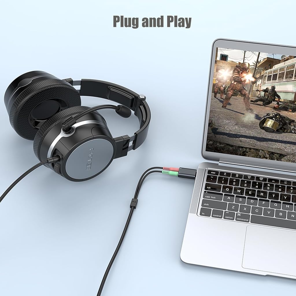 Verilux® USB C Sound Card to 3.5mm Jack Audio Adapter Type Aux External Stereo Headphone for PS4 PS5 Mac Linux Laptop Desktops Docking Station 2PCS