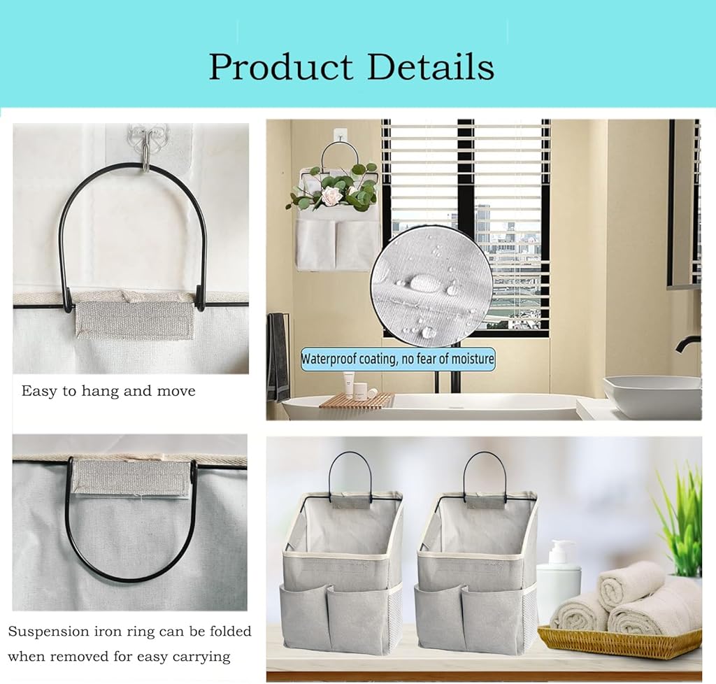 HASTHIP® 2 Pack Wall Hanging Storage Bag,Wall Hanging Organizer bags with Pockets for Dormitory Bathroom Bedroom