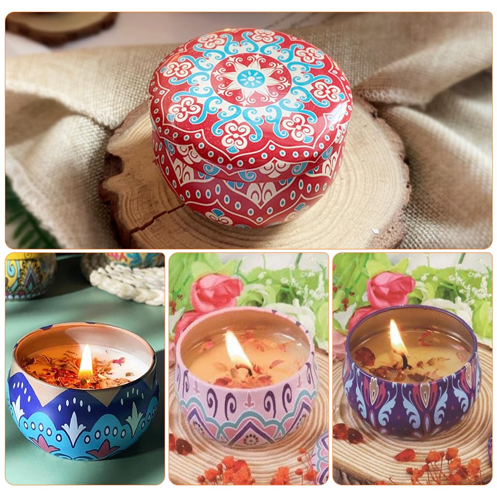HASTHIP Scented Candles Gift Set, 4Pcs Jar Scented Candles Gift Set with Box Aromatherapy Candles Jar Home Aromatherapy Scented Candle Gift Birthday Gift Christmas Gift
