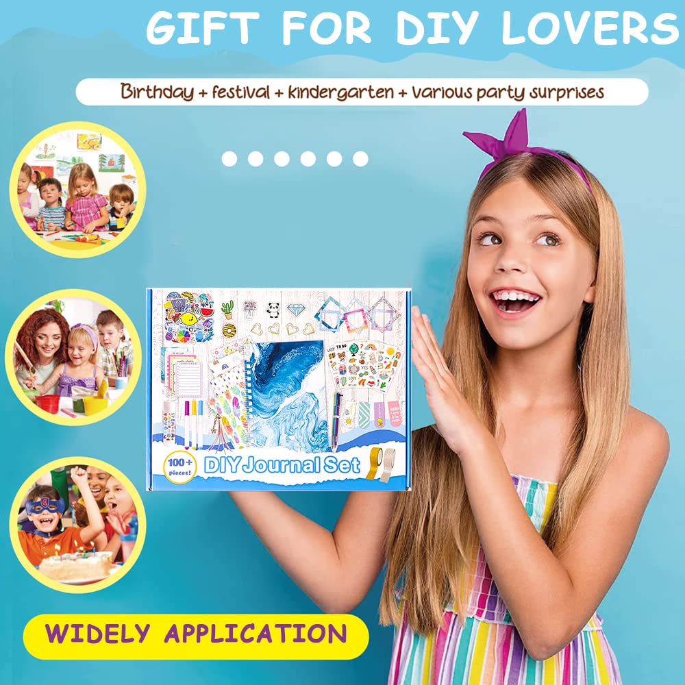 Climberty 93 Pcs Scrapbook Kit with Scrapbooking Supplies Stickers, Journal Supplies Kit Scrapbook Stickers, Aesthetic Paper, Journal DIY Decoration Paper Stickers Craft Kits Notebook Collage Album