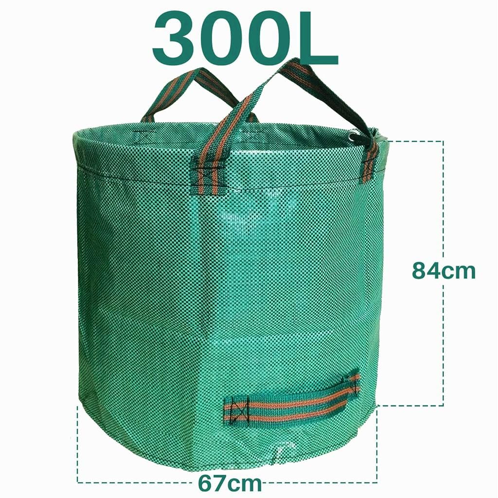 HASTHIP Heavy Duty Garden Waste Bag, 300L Reusable Leaf & Yard Trash Container, 80 Gallon PP Yard Debris Bag with Reinforced Handles for Lawn, Garden Tool Storage & Organic Waste Collection