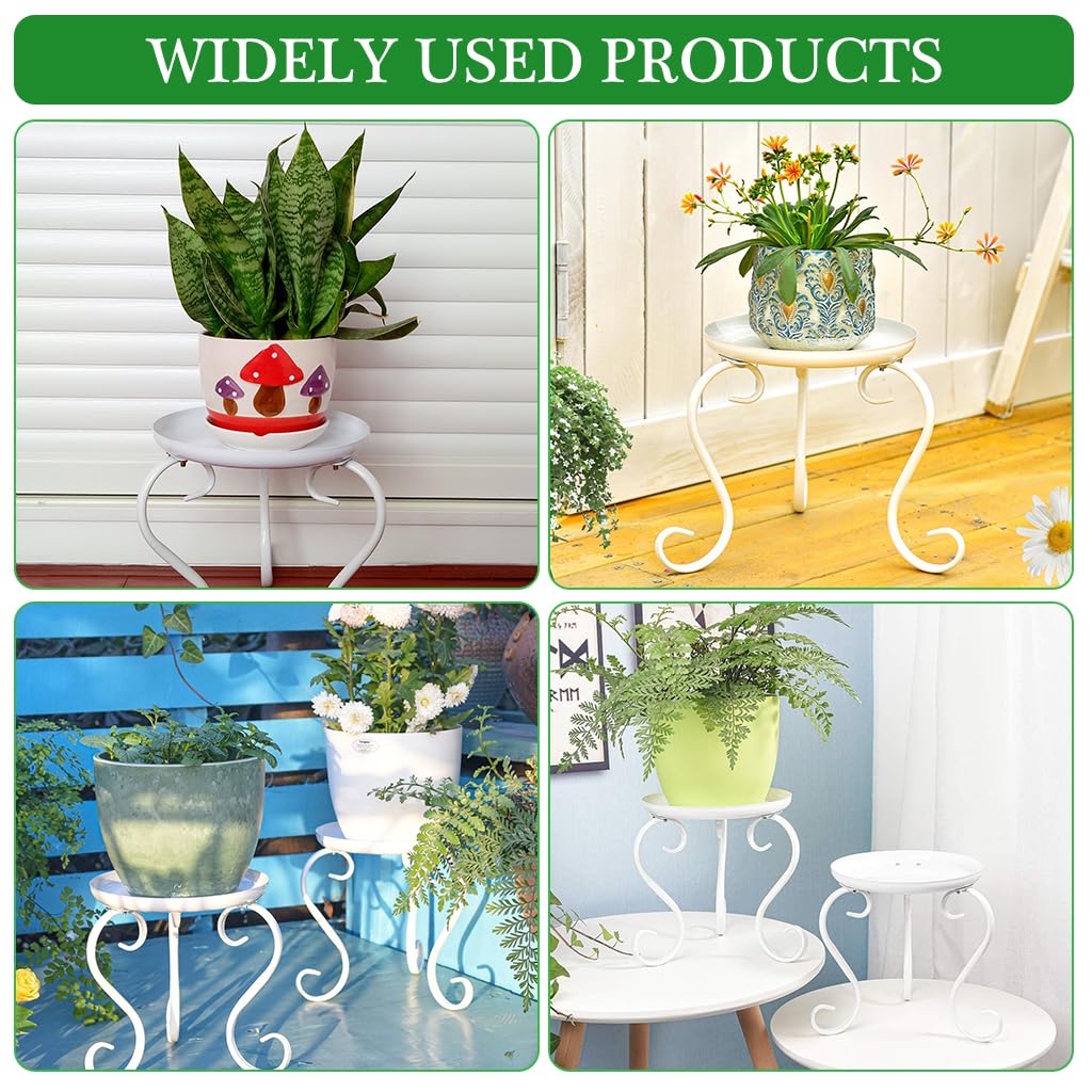 HASTHIP 2Pcs Floor Plant Holder 9 Inches Height Metal Plant Stand Easy Assembly Plant Pot Display Stand Metal Fine Coating Plant Stand for Balcony, Home, Office