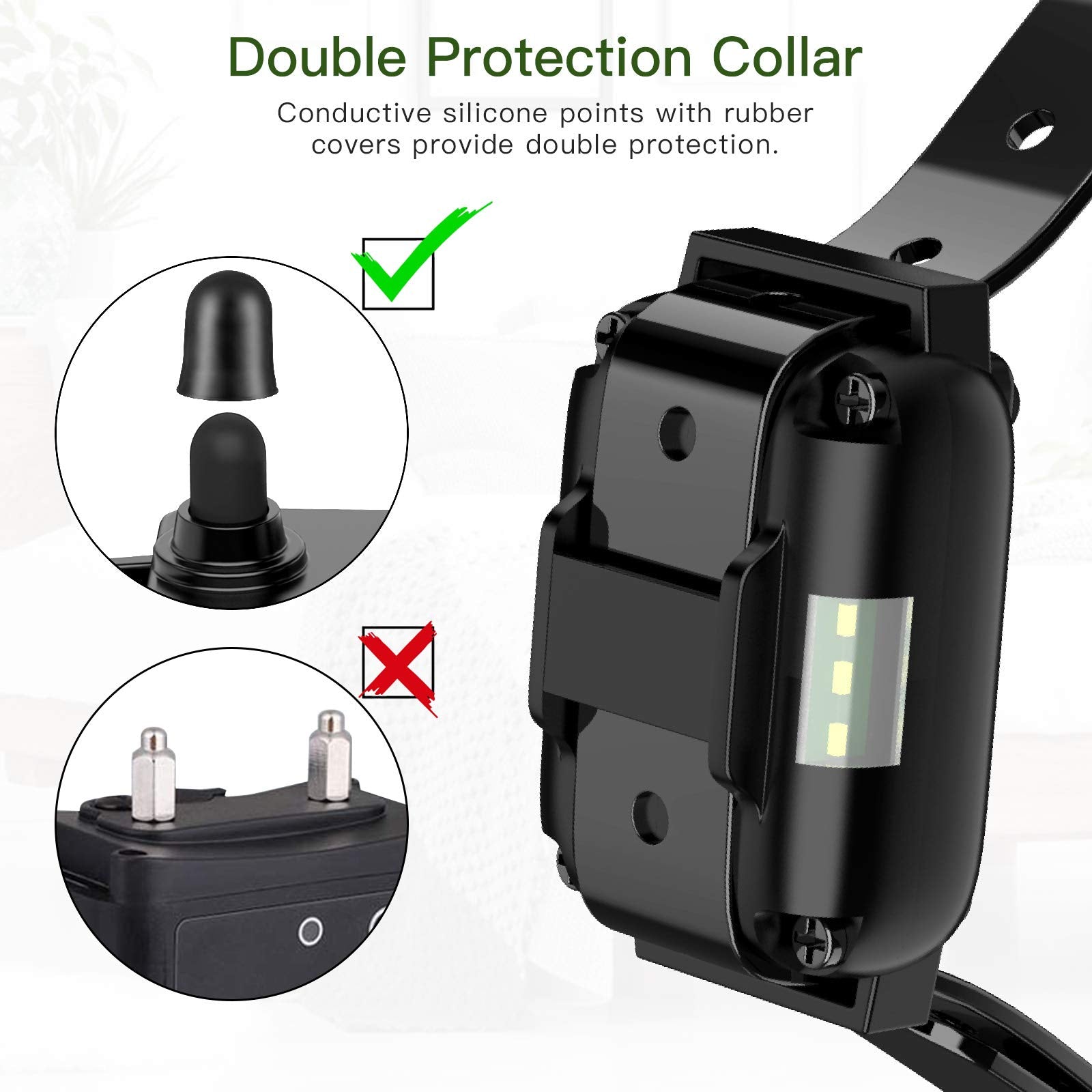 Qpets Electric Dog Training Collar, Remote Control Within 2600ft 5 Training Modes, Beep, Vibration, Pulse, Light, Keypad Lock. for Training Behavior Command for Doberman Pinscher, German Shepherd