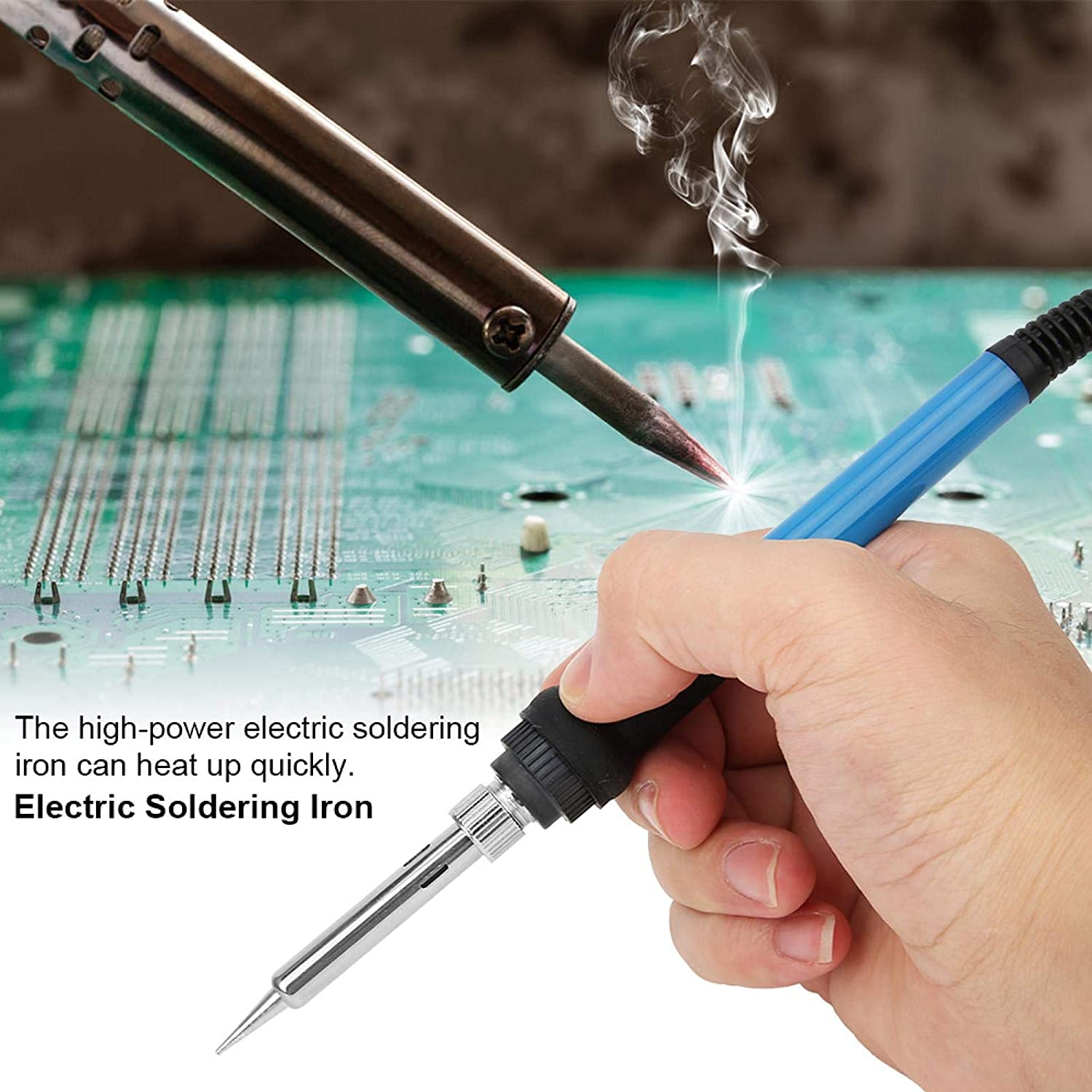 ZIBUYU Soldering Iron Kit 60W Temperature Adjustable Electric Welding Iron Soldering Kit Welding Iron