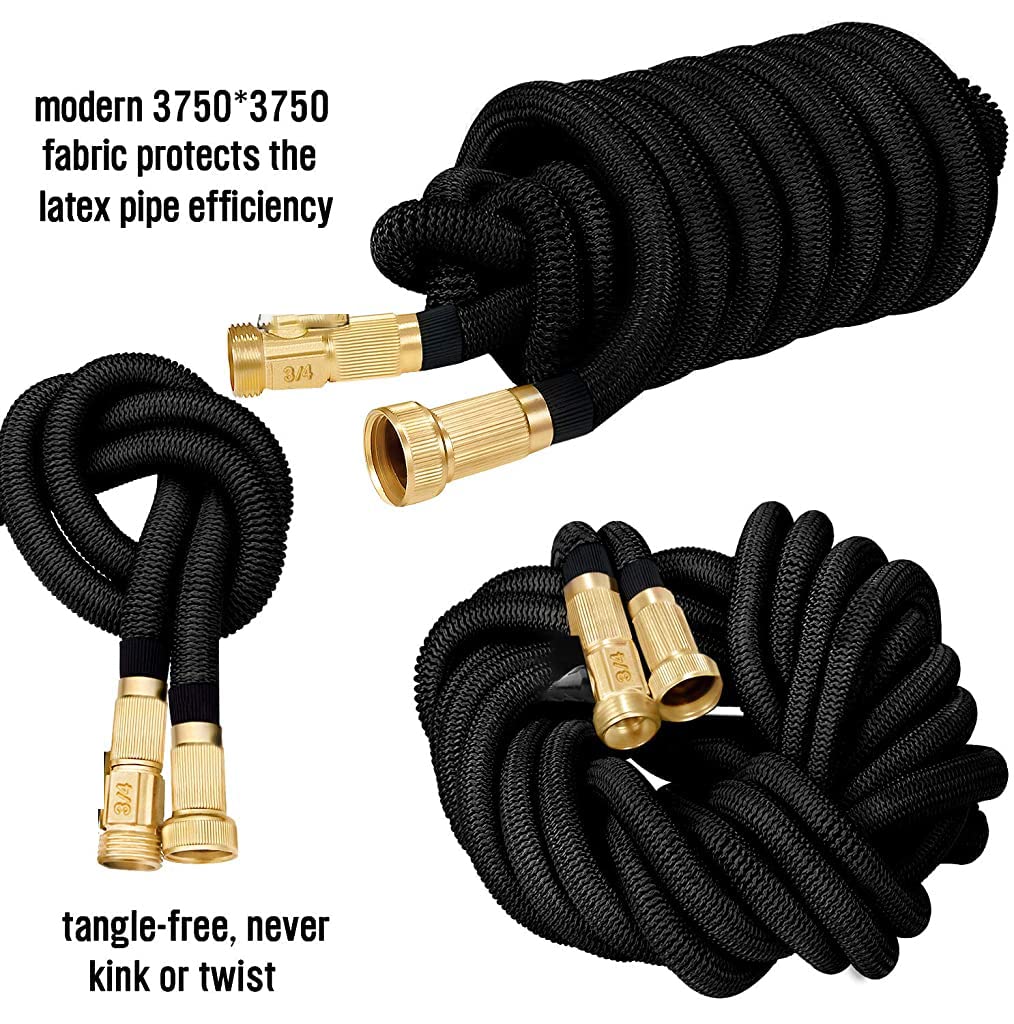 HASTHIP 15m/50ft Garden Hose with Heavy Duty Spray Nozzle, Expandable Garden Hose with 8 Function Nozzle, 3/4