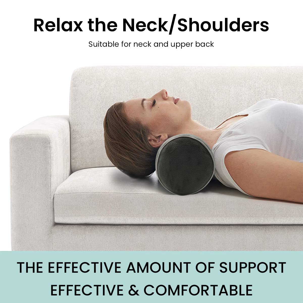 HANNEA Cervical Neck Roll Pillow, Memory Foam Pillow, Cylinder Round Pillow, Pain Relief Neck Pillows for Sleeping Support, Removable Washable Cover