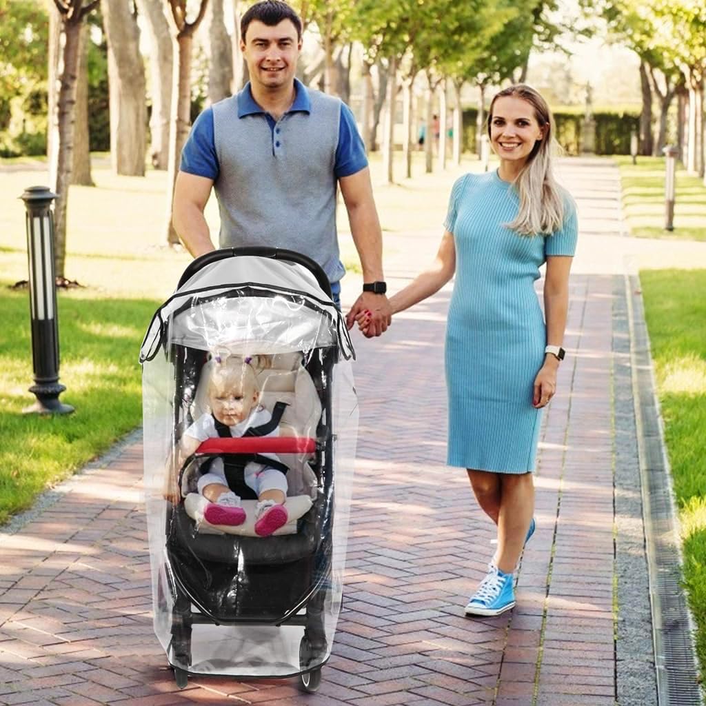 SNOWIE SOFT Baby Stroller Rain Cover Universal Waterproof Windproof Rainproof EVA Stroller Cover for Winter with Breathable Air Vent, Stroller Cover Protect from Sun Dust Snow, Stroller Accessories