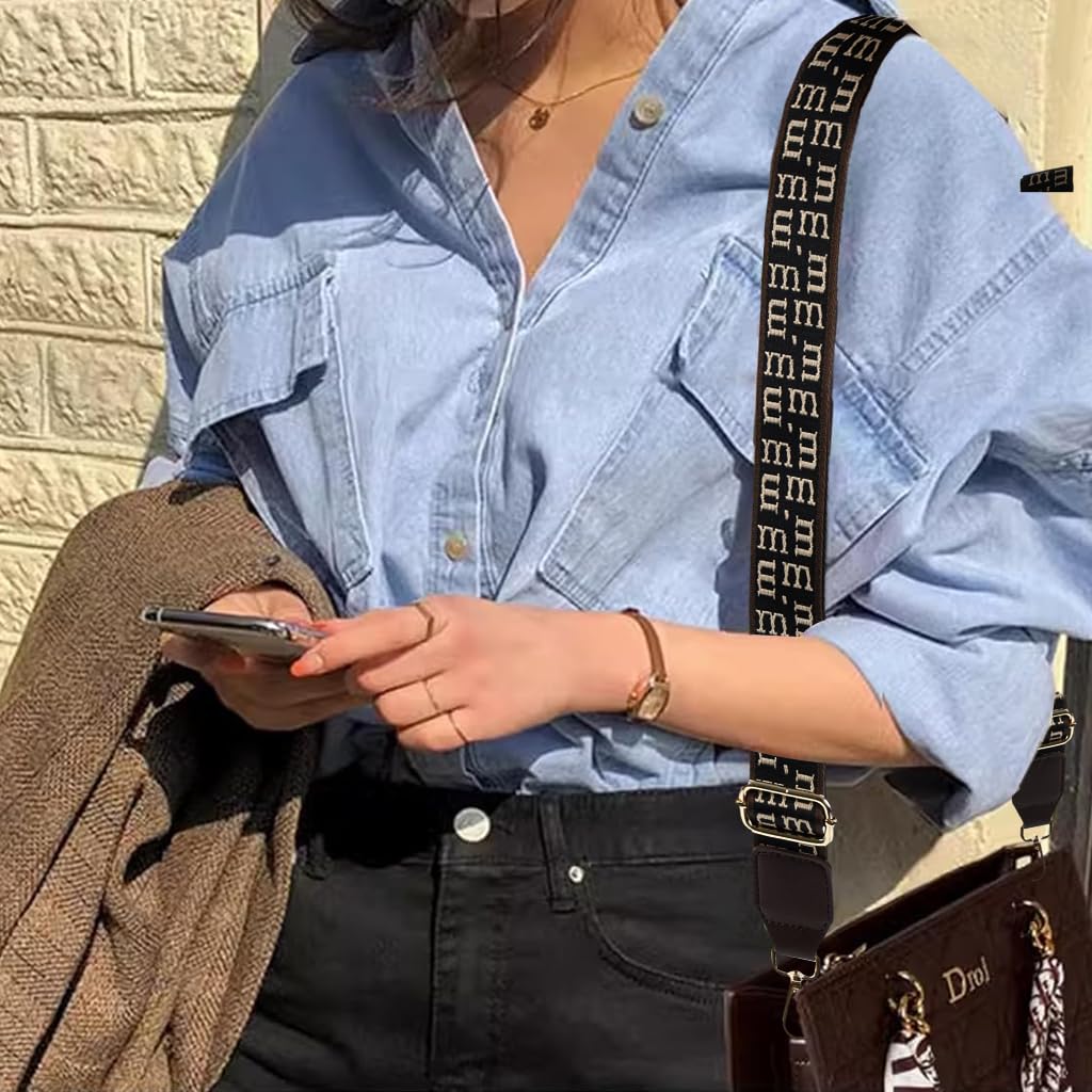 PALAY Bag Straps for Sling Bag Brown Shoulder Strap for Crossbody Bag Fashion Polyester Chain of Bag Quick Release Adjustable Satchel Chain Strap for Handbags - 33''-55''