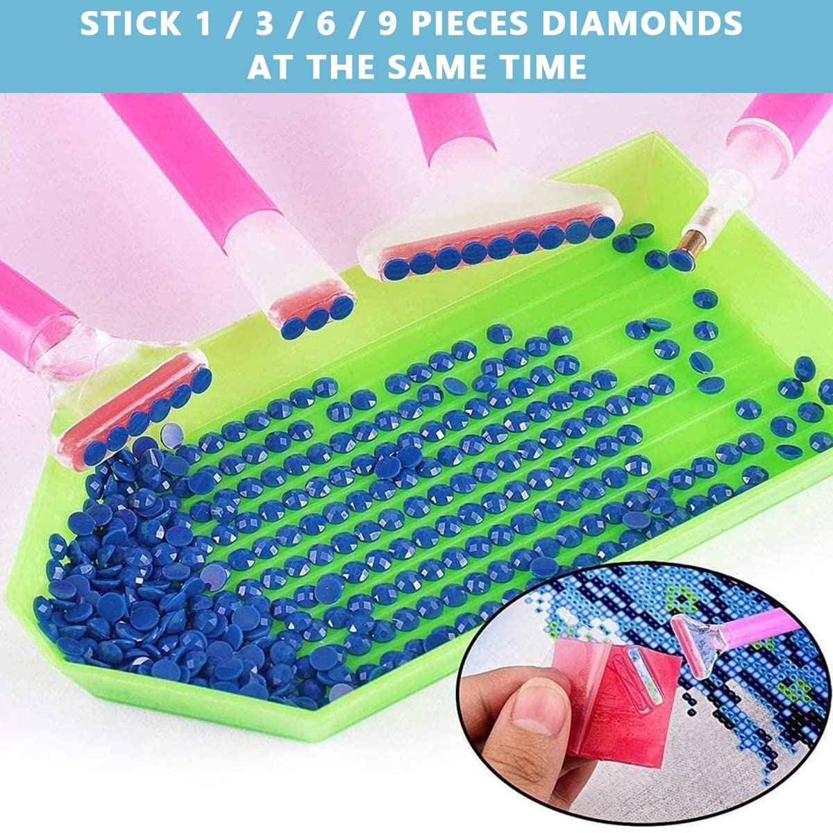 HASTHIP 5D DIY Diamond Painting Tools and Accessories Kits with Diamond Painting Trays and 4 Pens, Diamond Roller, 28-Grids Diamond Organizer, Diamond Art Painting Tool Kit (Without Diamonds)