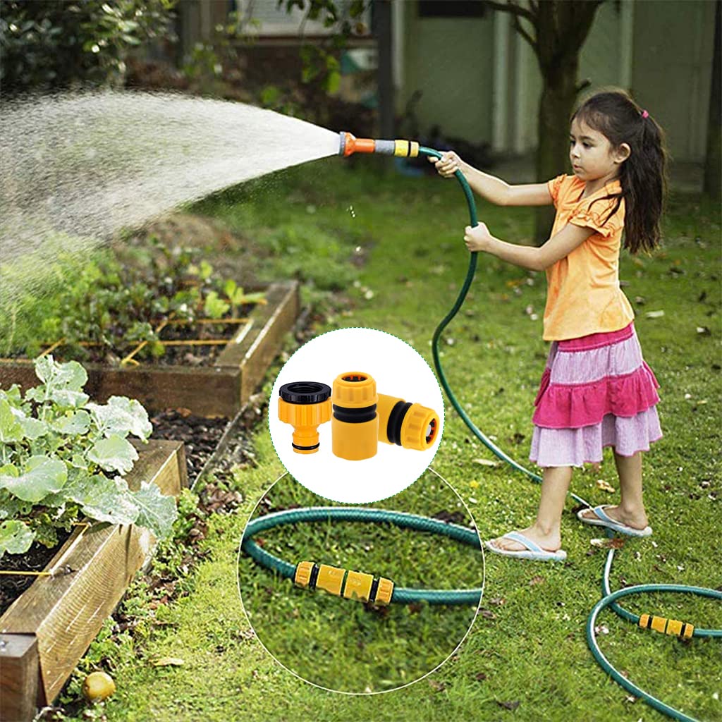 HASTHIP 12Pcs Hose Pipe Connectors with Garden Hose Nozzle for Tap & Garden Hose, 5 Hose Quick Connector, 1 Hose Waterstop Connector, 2 Double Male & 2 Hose Connector for Car Wash Garden Irrigation