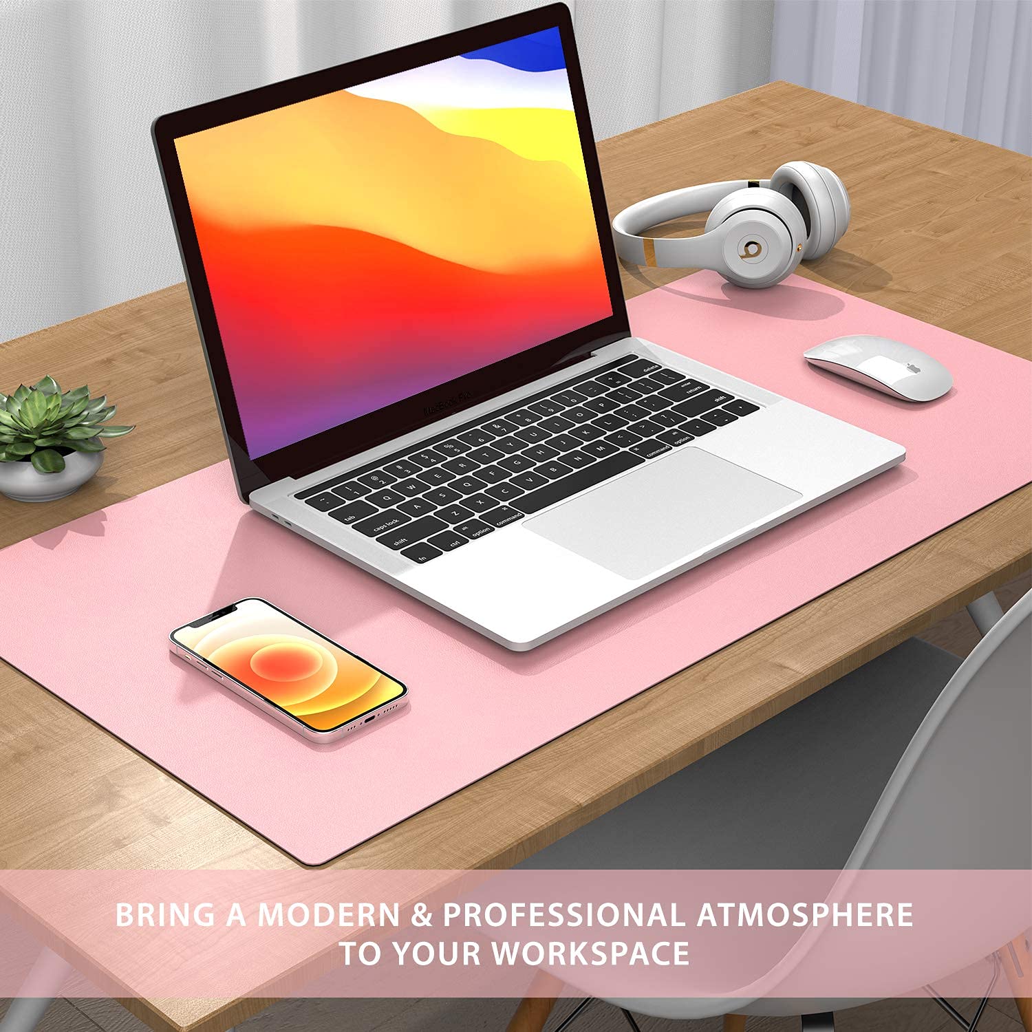 HASTHIP Mouse Pad Desk Pad Protector Mat - Dual Side PU Leather Desk Mat Waterproof Large Mouse Pad Work for Home/Office/Gaming