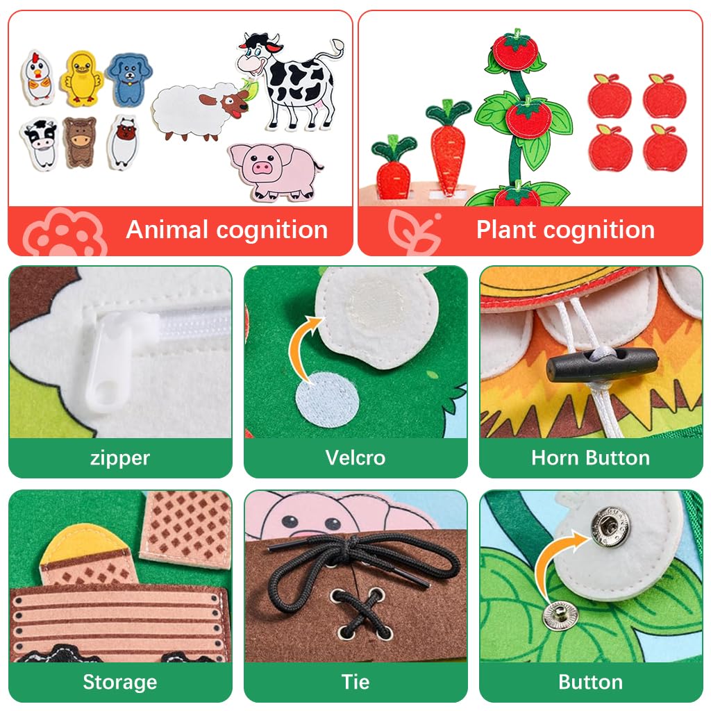 PATPAT Farm Animal Busy Book for Toddlers