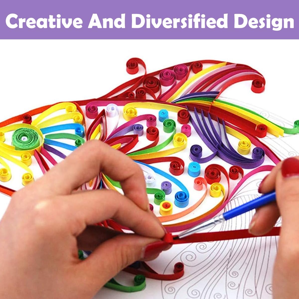 HASTHIP 20Pcs Paper Quilling Art Patterns A4 Assorted Hard Paper Patterns Templates Quilling Making Design Drawing Papers DIY Quilling Supplies for Adults & Kids DIY Quilling Art Paper