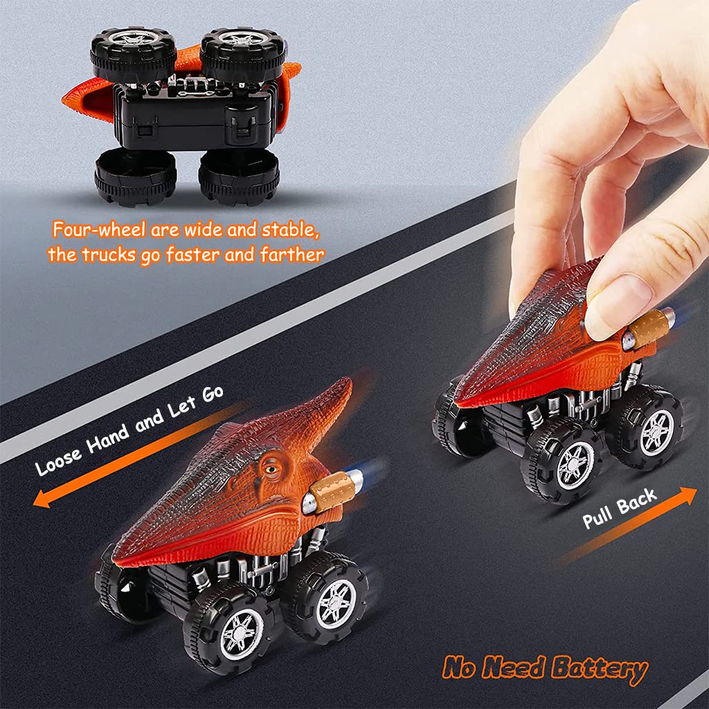 PATPAT Dinosaur Toys for Kids Dinosaur Car with Activity Play Mat, Dinosaur Figures Realistic Dinosaur Playset Pull Back Car Toys for Creating Dinosaur World Gifts for Kids Boys Girls 3-8 Years Old