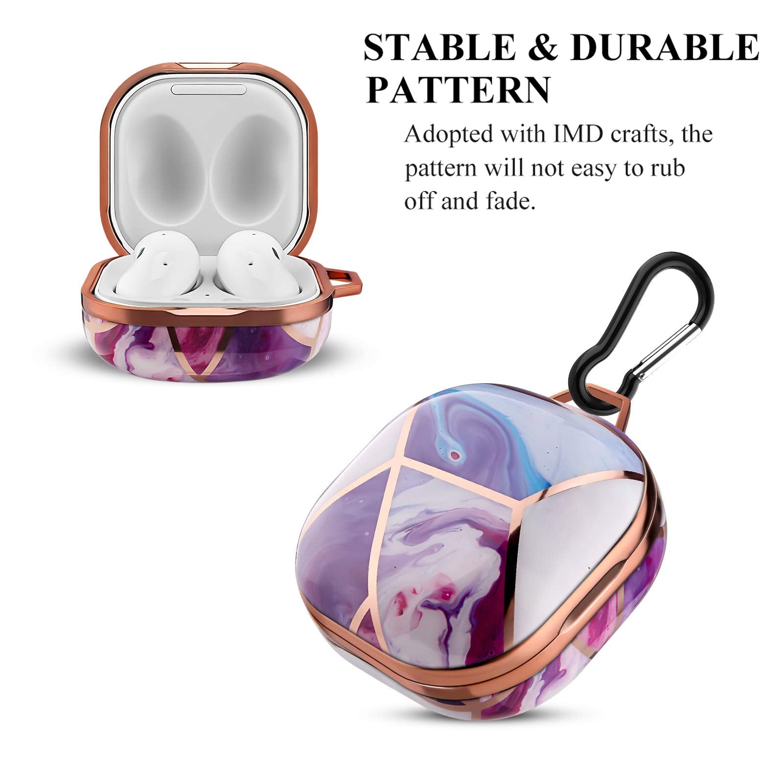 ZORBES Fashion Design Protective Cover for Samsung Galaxy Buds Pro(2021),Galaxy Buds 2,Galaxy Buds Live,Shockproof Cover for Creative Design Key Ring (Without Earphone, Seperate Pieces Design)
