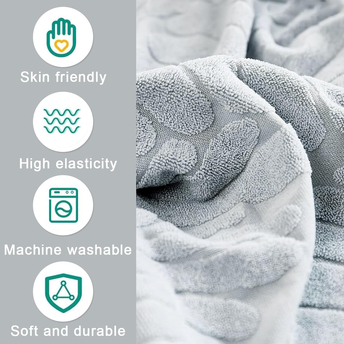 HASTHIP Bed Headboard Cover for Double Bed, All-Inclusive Soft Bedhead Dust-Proof Cover for Your Leather/Cloth/Wooden Bedside, Stretchy Polyester Machine Washable, Elastic Fit 67-75