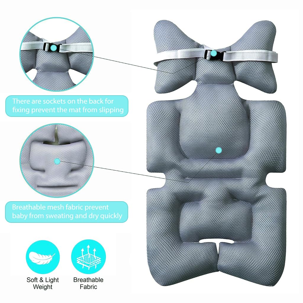 ZIBUYU Baby Stroller Seat Cushion Pushchair Seat Liner 3D Air Mesh Pram Soft Baby Stroller Cushion Seat Pad Star Print Baby Stroller Cushion Pad Stroller Accessories for Baby (Universal Fit) - Grey
