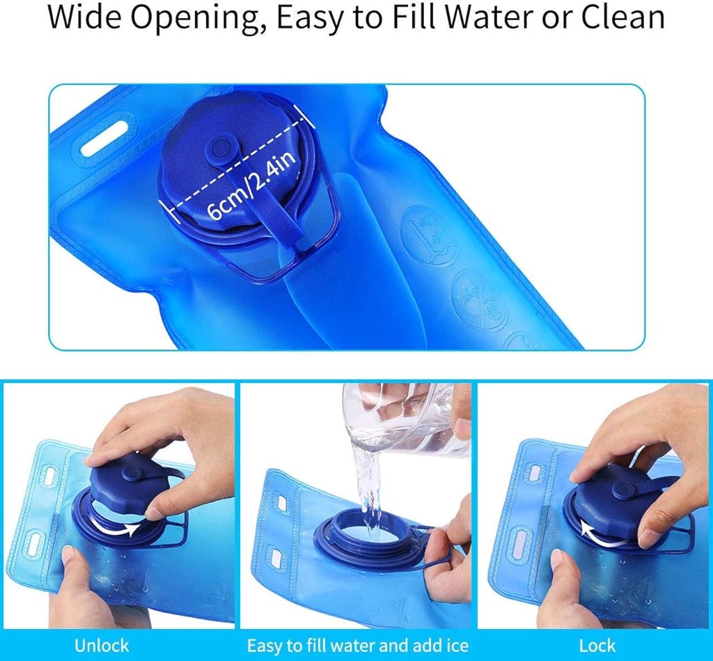 Proberos Premium Anti-Bacteria Material Hydration Upgraded Leak Proof Water Reservoir Hydrating Bladder for Hiking Cycling, Running (Blue, 13.8'' x 6.8'')
