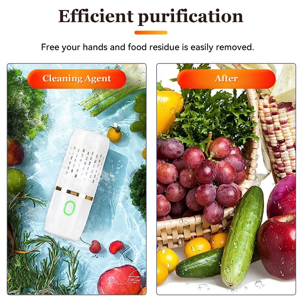 HANNEA Fruit and Vegetable Washing Machine,Portable Fruit Cleaner Device in Water-Fruit and Vegetable Cleaner for Cleaning Fruit, Vegetable, Rice, Tableware,Kitchen
