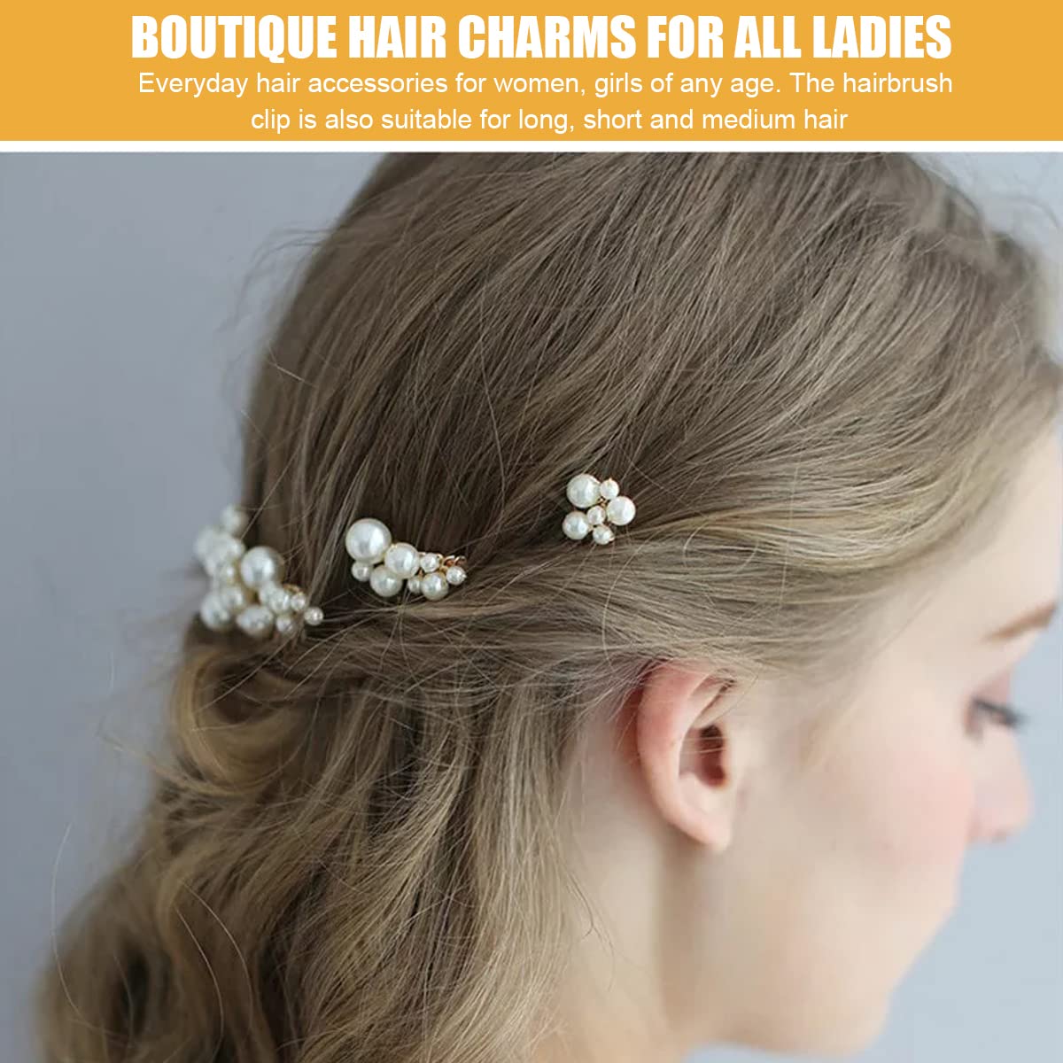 SANNIDHI 5Pcs Bridal Hair Accessories for Women Stylish Hair Comb Clips Hair Pins for Women Girls Wedding Bridesmaid Faux Pearl Hair Bun Pins Hair Jewellery