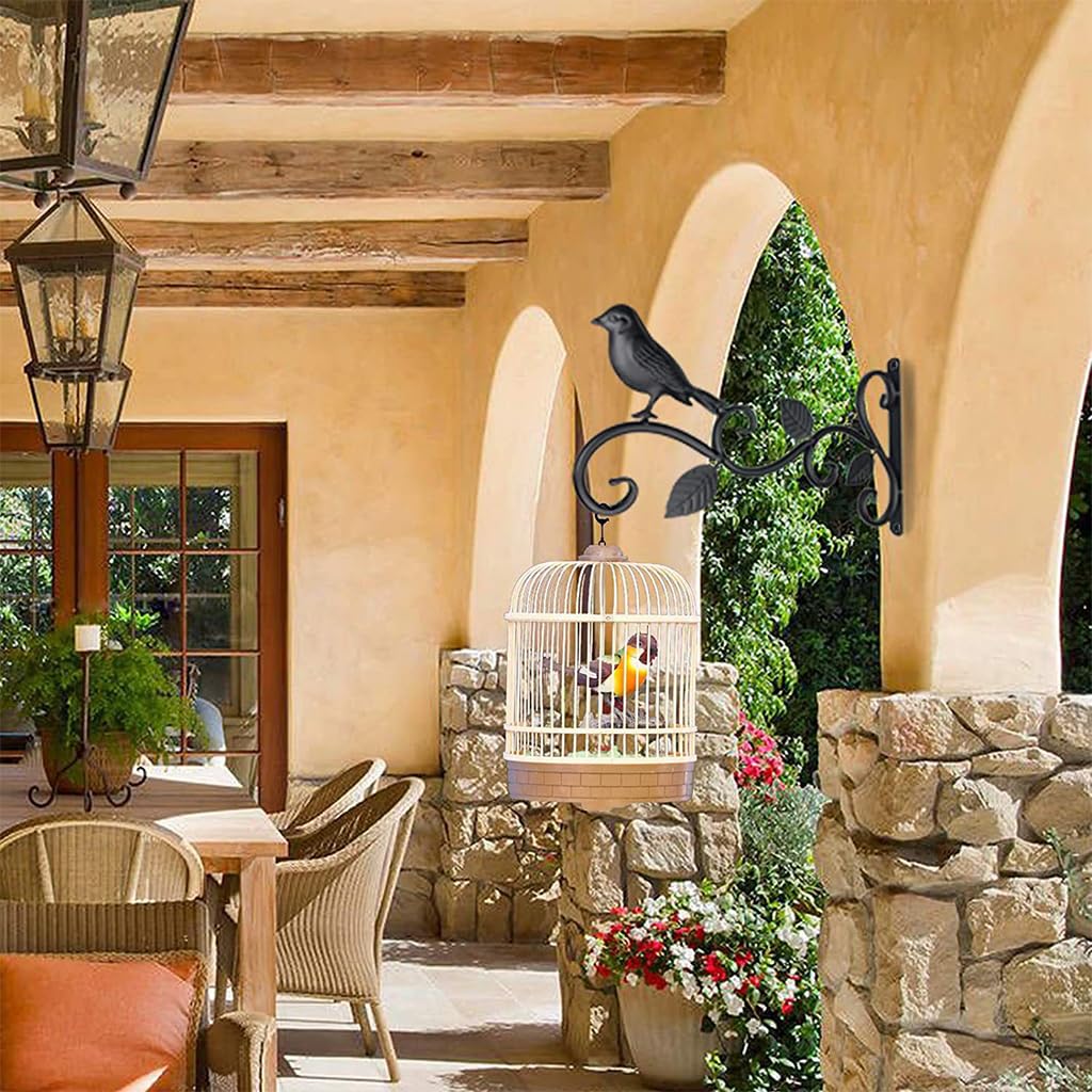 Optifit 2Pcs Metal Wall Hook for Pots, Bird Feeders, Planters, Lanterns, Macrame, Wind Chimes, Heavy Duty Wall Hangers Decorative Wall Brackets for Indoor Outdoor Decorition