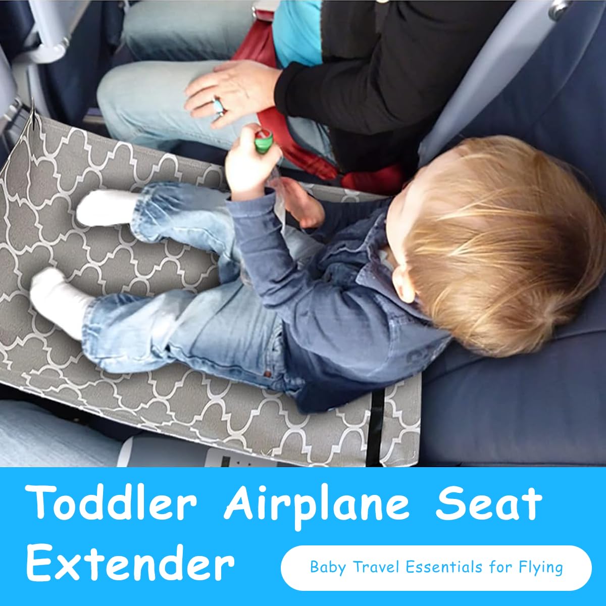HASTHIP Airplane Footrest Kids Bed, Airplane Foot Hammock for Baby Toddler with Anti-Slip Design, Baby Car Bed Airplane Seat Extender, Portable Baby Travel Accessories for Baby 0-3 Years, 75 * 45cm