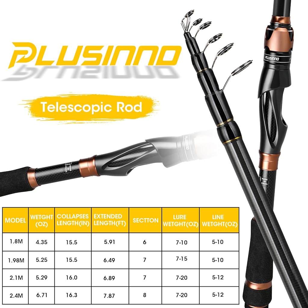 Proberos® Fishing Rod Reel Set 6.8Ft Strong Glass Fiber Fishing Rod Reel with Fishing Line, Fishing Lures Accessories Kit & Carry Bag for Saltwater Freshwater