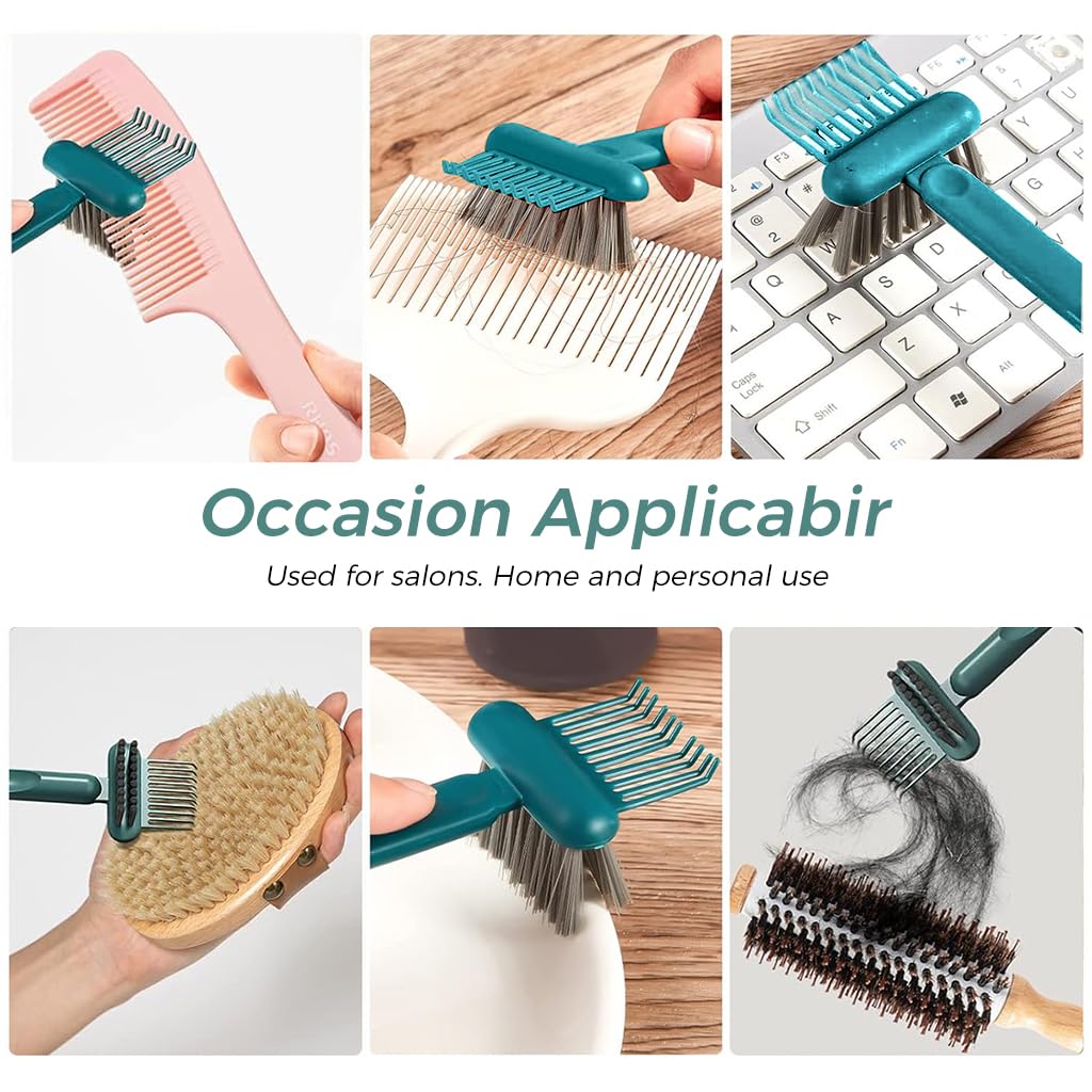 ZIBUYU Comb Cleaning Brushes Professional Soft Brush for Hair Remover 2-In-1 Design Mini Comb Hair Cleaner Tool, Easy to Use Hair Brush Cleaning Tool, Hair Brush Cleaner for Removing Hair & Dust - 2