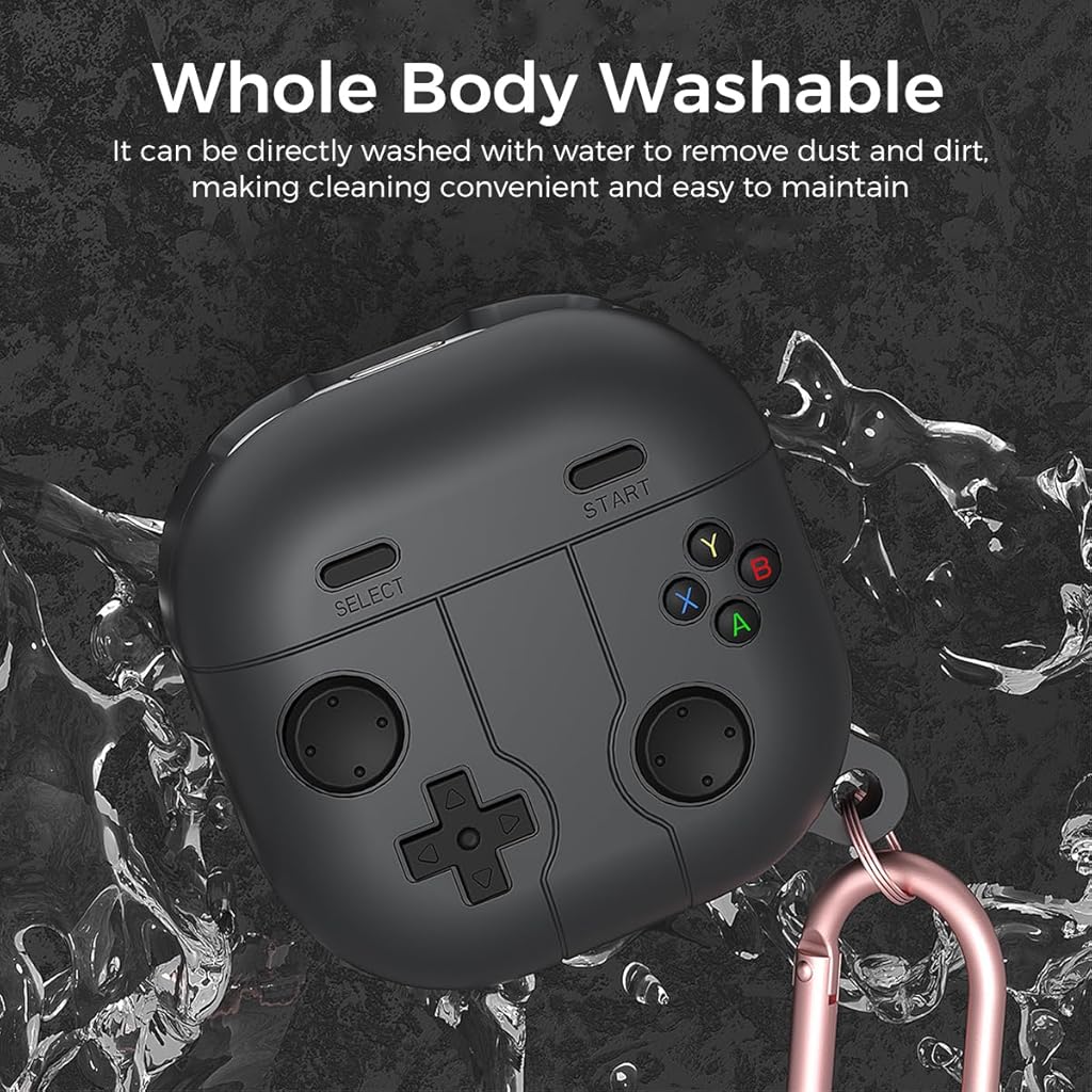 ZORBES Silicone Case for Samsung Galaxy Buds FE Case 2023 Protective Cover with Carabiner Stylish Silicone Case for Samsung Galaxy Buds 2 Pro Case 2022 / Galaxy Buds 2 Case/Galaxy Buds Pro Case