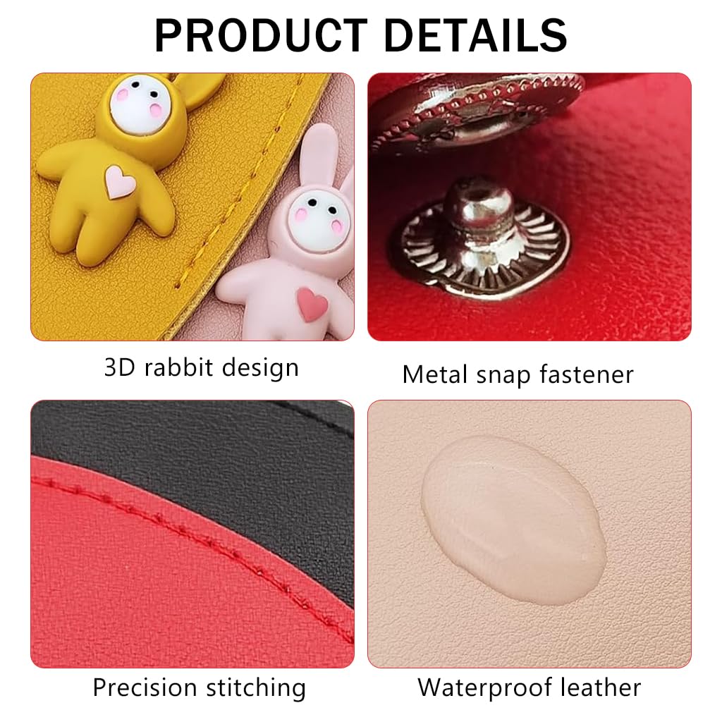 PALAY 4 PCS Car Key Case, Cute Key Case Holder, PU Leather Key Pouch Large Capacity Pull Out Car Keychain Bag Sleeve