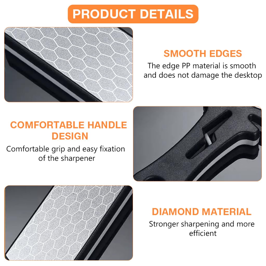 HASTHIP Diamond Sharpening Plate Double-Sided 400/1000 Grit Diamond Sharpener Kitchen Scissors Sharpener Polishing Ceramic Sharpener Honing Sharpener Kitchen Sharpener for Chef Cutters, Scissors