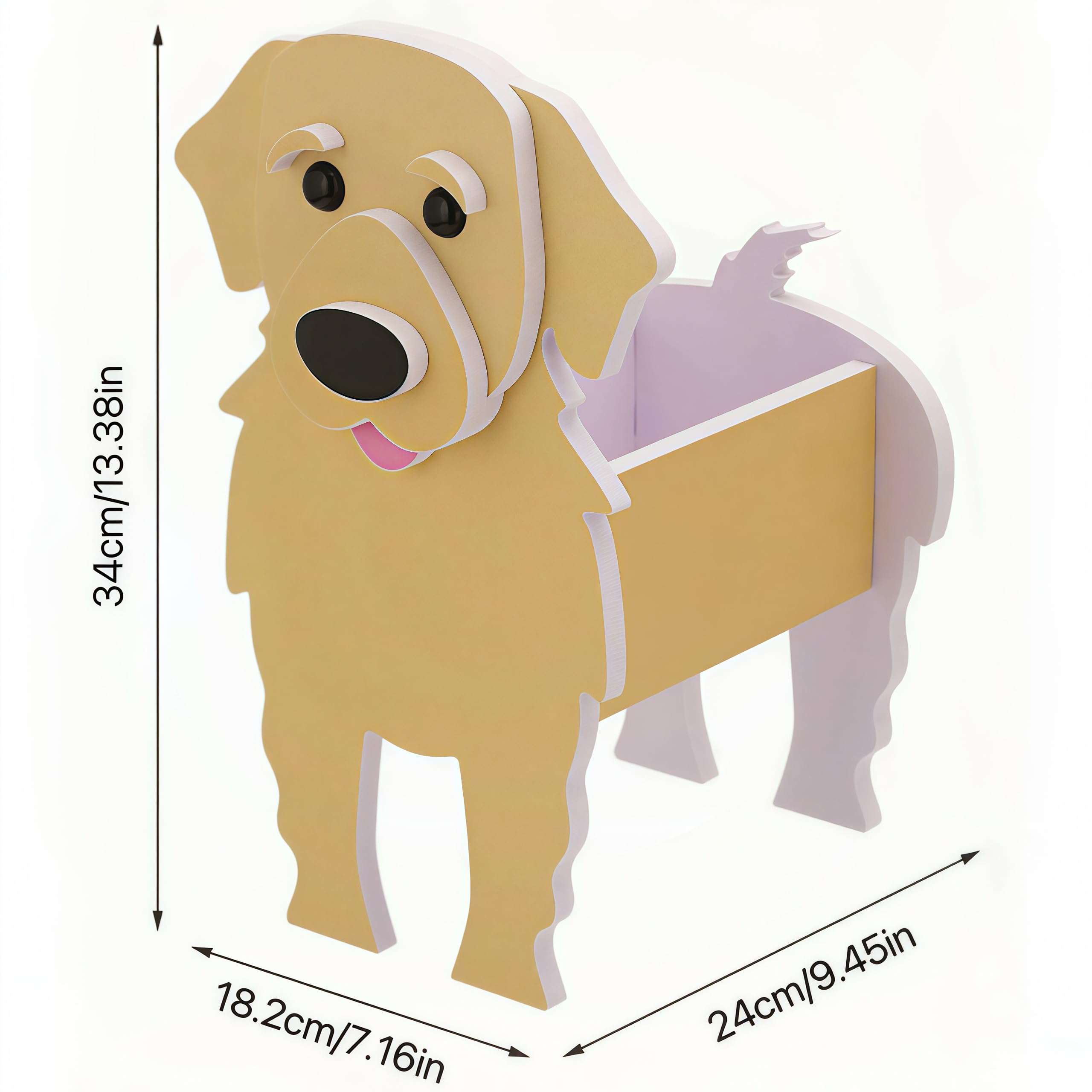 HASTHIP DIY Assembly Flower Planter Flower Pot for Garden PVC Weather-proof Balcony Flower Planter Home Decor Cute Cartoon Dog Flower Pot Standing Flower Pot Flower Planter, 24.5x13.5x18.5cm