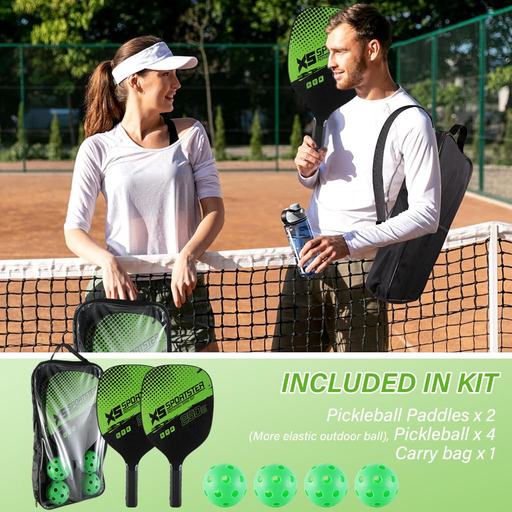 Proberos Pickleball Paddles Kit with 4 Balls Pickleball Game Set for Kids Adults Outdoor Family Game Kit Gift for Kids