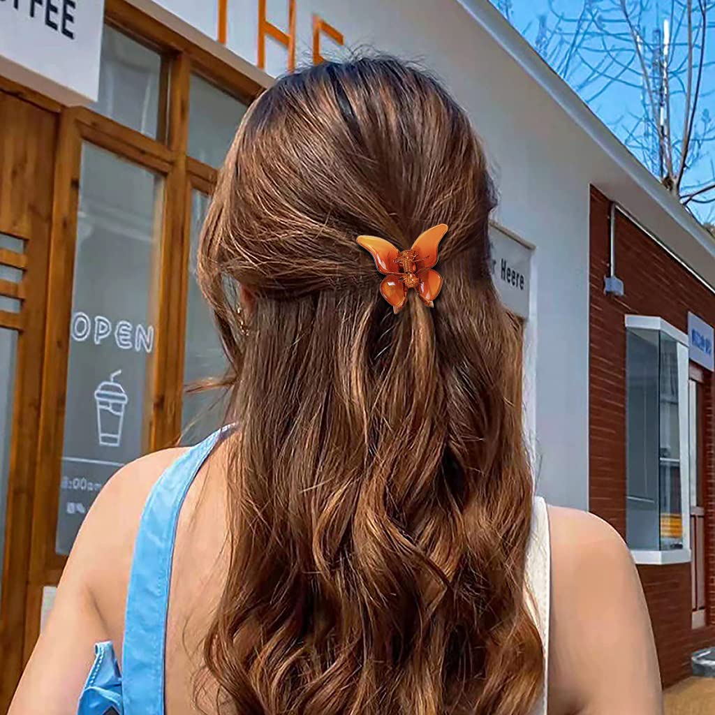 MAYCREATE 4 Pcs Hair Claw Clips,Clutchers Claws for Women Acrylic Butterfly Korean Hair Clips Non slip,Trendy Hair Accessories for Women and Girls,Size 1.49 Inch