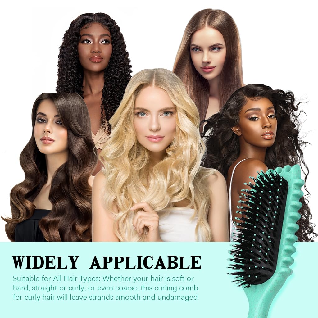 MAYCREATE Hair Brush for Women, Paddle Hair Comb for Women Girls, Curl Defining Styling Brush, Nylon Bristles Massage Brush Air Cushion Comb for Home or Salon Combing and Shaping
