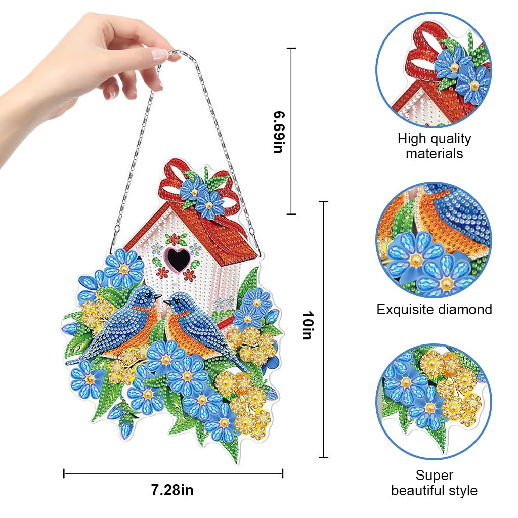 PATPAT Diamond Painting Kit for Adults Kids Hanging Christmas Diamond Art Kits Diy Crystal Paint Art and Craft Kit, Diamond Painting Decoration Kit Crystal Wreath for Wall Door Home Christmas Decor