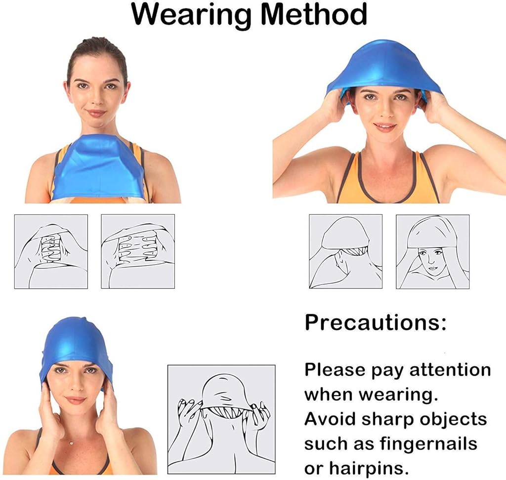 Proberos® Swimming Cap for Boys Girls with Ear Plug and Nose Clip Waterproof Silicone Ideal for All Head Shape Kids Age 3-12 2PCS