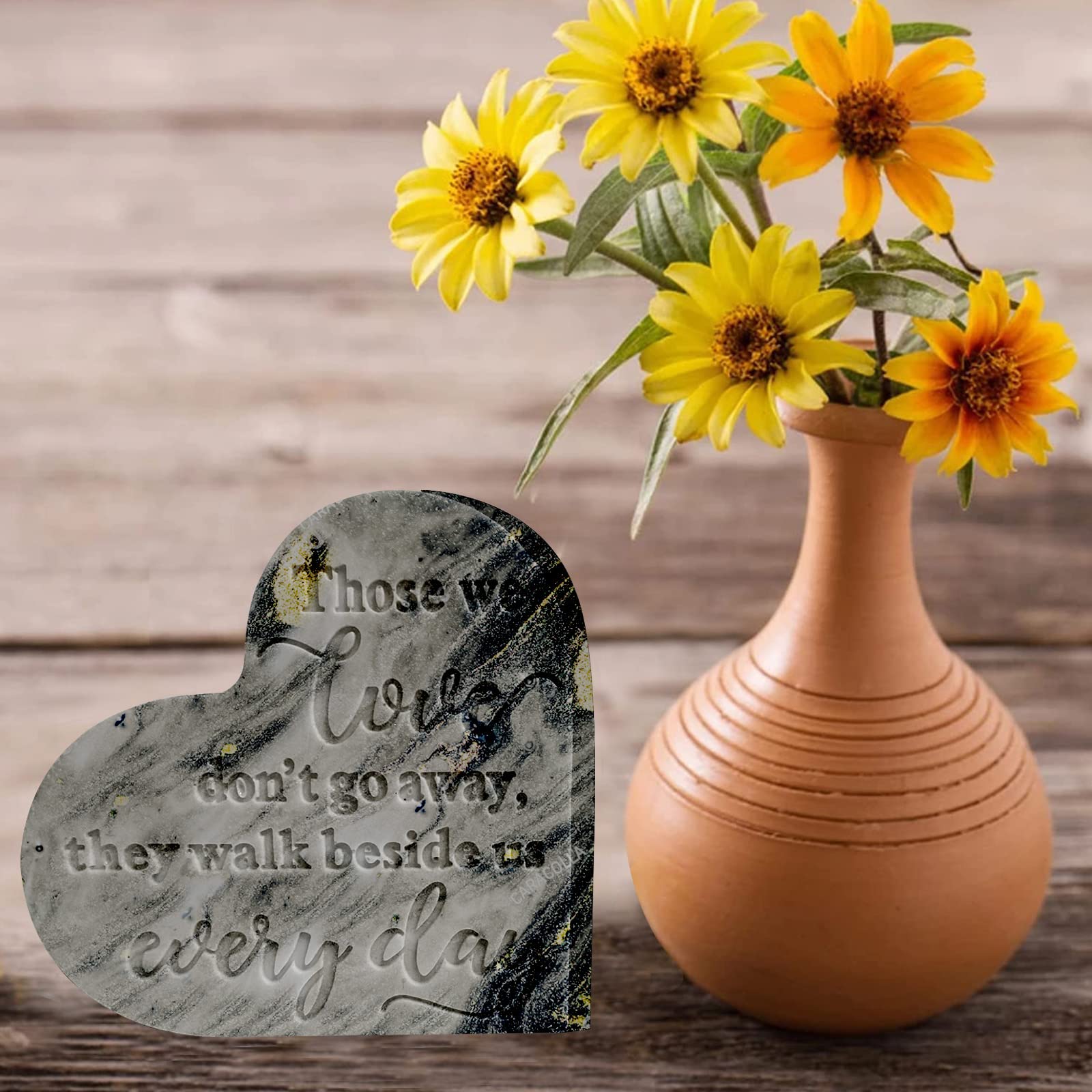 HASTHIP Heart Sign Resin Mold, Heart Memorial Mold for Resin Epoxy Casting DIY Craft Home Condolence Grief Decoration Flower Preservation Table Decorations