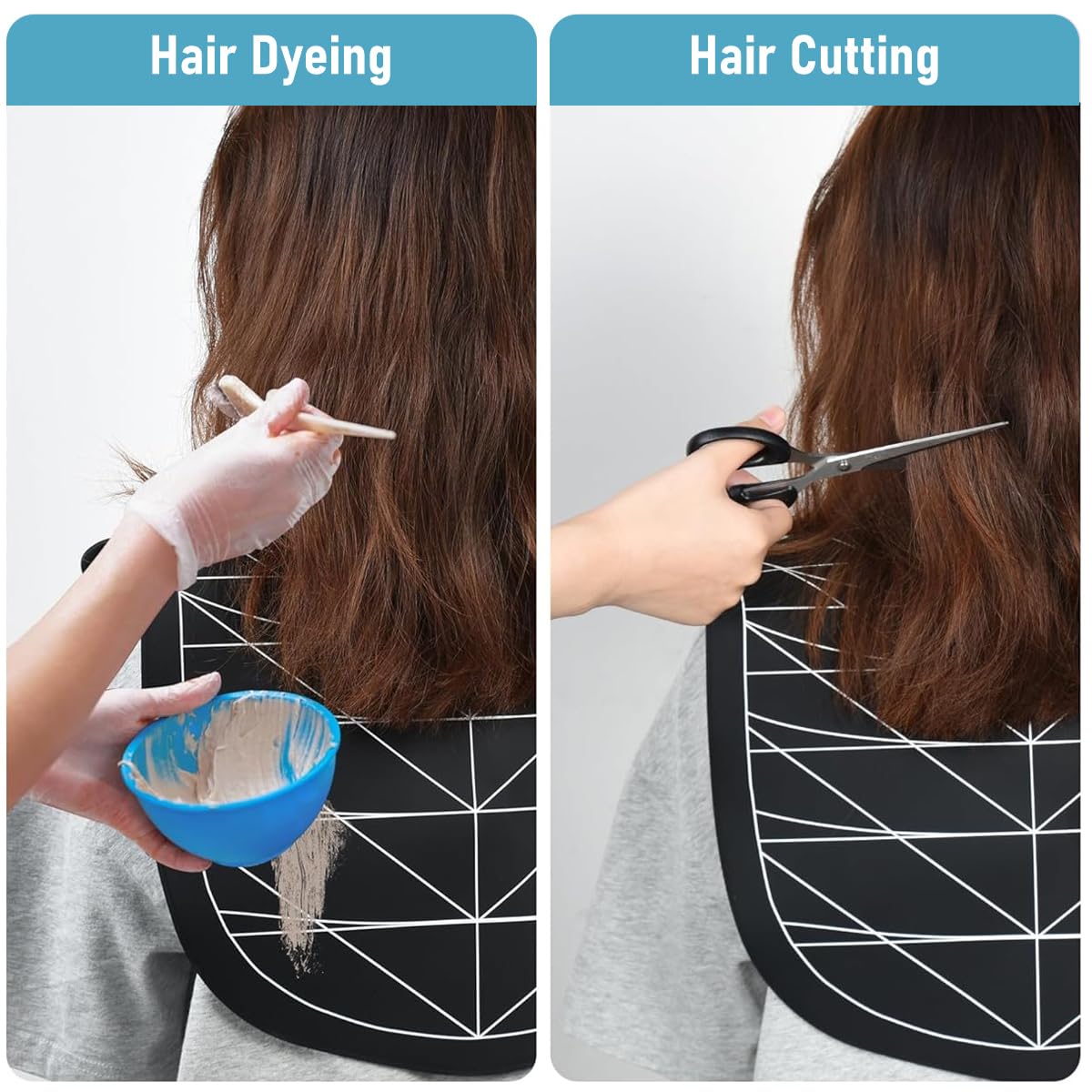 MAYCREATE Hair Cutting Collar Silicone Hair Cutting Collar with Guiding Lines Silicone Waterproof Cutting Cape for Hair Stylist, Barber Shop Hair Cutting Pad for Salon, Hair Cutting Tools