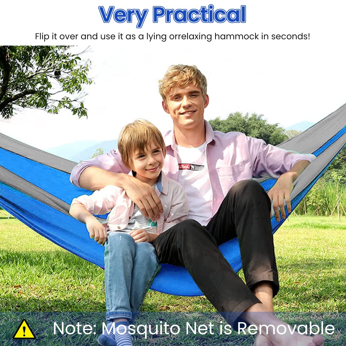 Optifit Hammock for Camping Outdoor Activities with Mosquito Net and Accessories, Hammock Swing for Adults Kids, Portable Ultralight Nylon Hammock for Travel Beach Trekking, Maximum 200kg Load Green