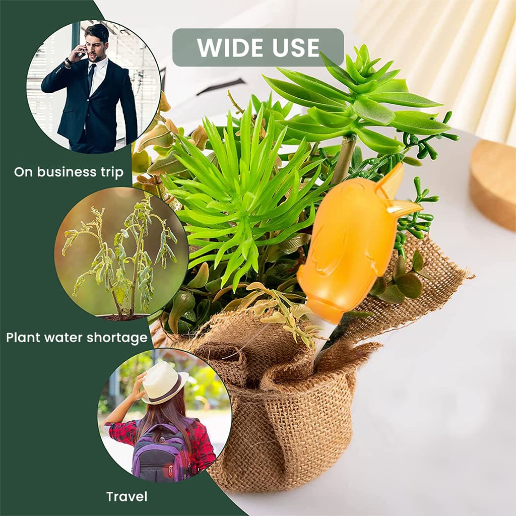 HASTHIP 4Pcs Drip Irrigation Kit for Pots Plant with Bottles, Creative Ceramics Plant Watering Device for Watering 4-7 Days, Automatic Watering Gadget for Garden Home Office Travel Vacation