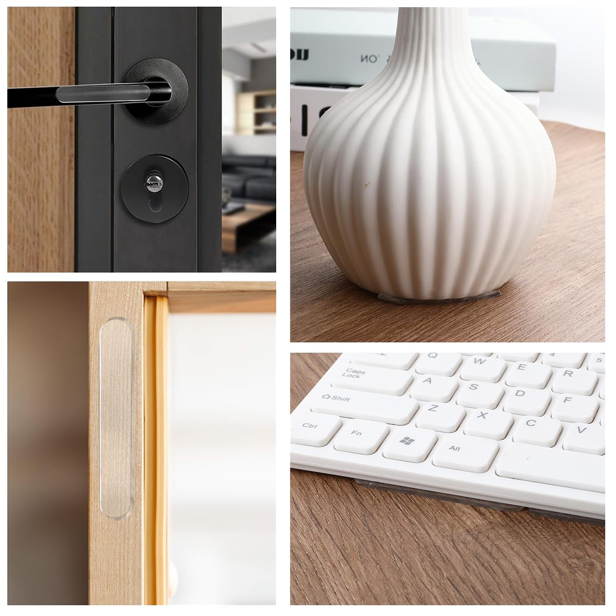ZIBUYU 60Pcs Cabinet Door Bumpers Clear Bumpers for Cabinets, Rubber Bumpers Self Adhesive Cabinet Pads Bumpers Quiet for Soundproofing and Anti-Slip Protection of Furniture(2.48 X 0.39 X 0.078inch)