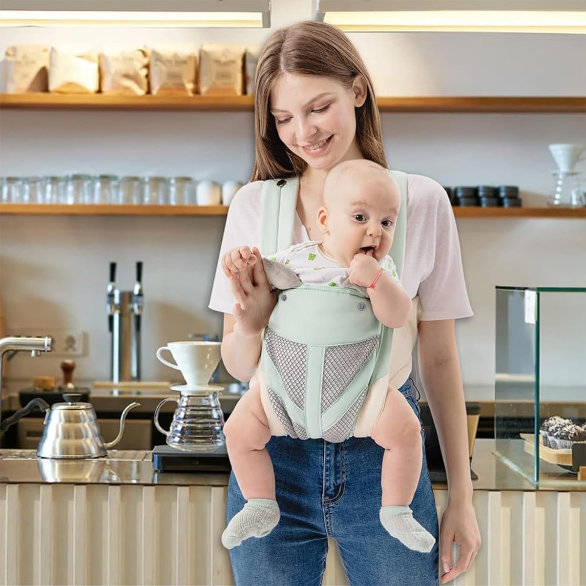 SNOWIE SOFT Upgrade Breathable Baby Carrier Bag for 0 to 3 Year Baby Adjustable Kangaroo Bag for 0 to 2 Year Baby with Pocket, Baby Bags for Mothers Carry Soft Baby Carrier for New Born Baby Products