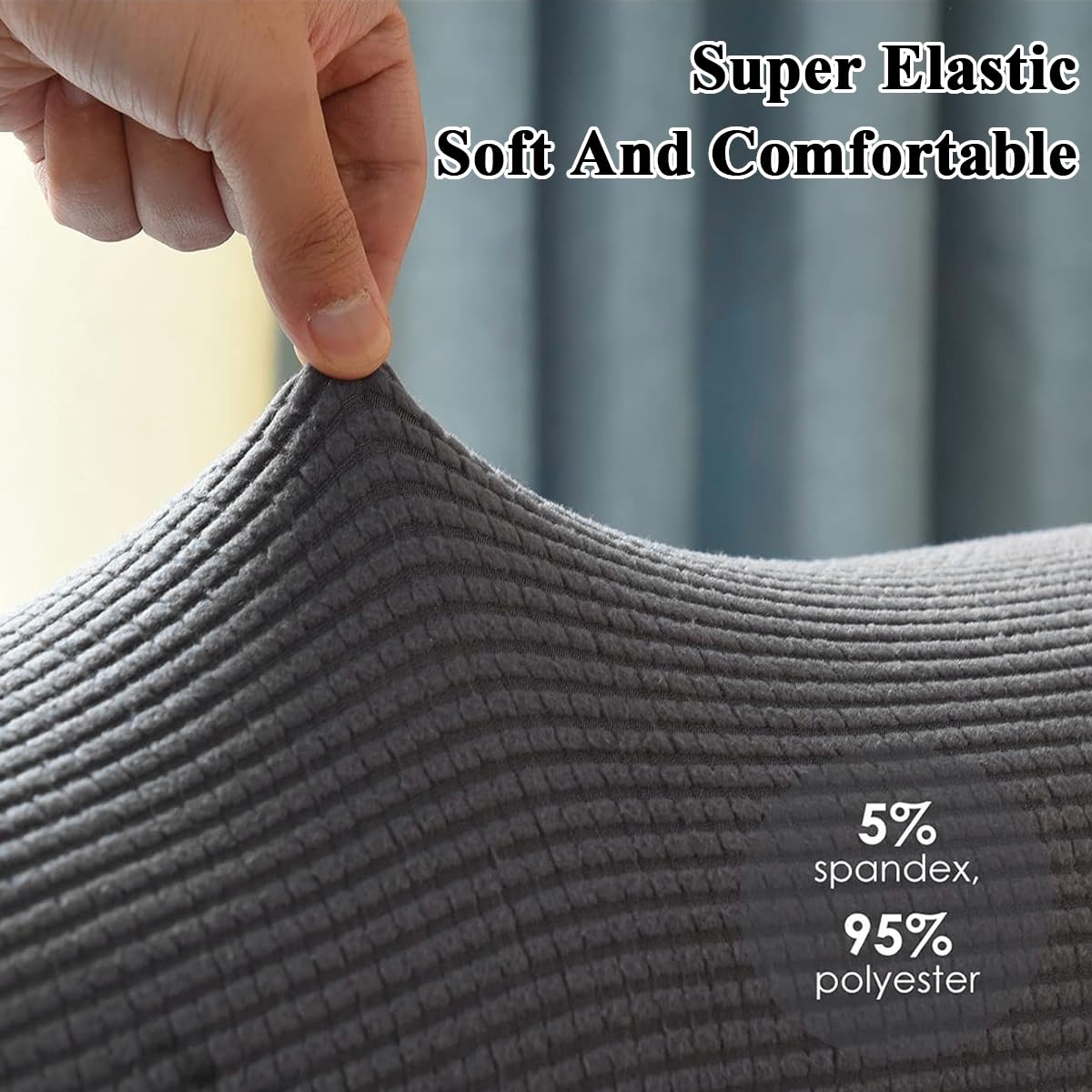 HASTHIP 2Pcs Elastic Sofa Armrest Cover for Armchairs Spandex Arm Armrest Cover for Reclining Sofa, Chaise Lounge Chair, Leather Chair, Recliner Sofa, Minimalist Gray Sofa Armrest Cover